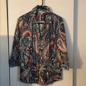 Dana Buchman Multicolor Paisley Blouse
